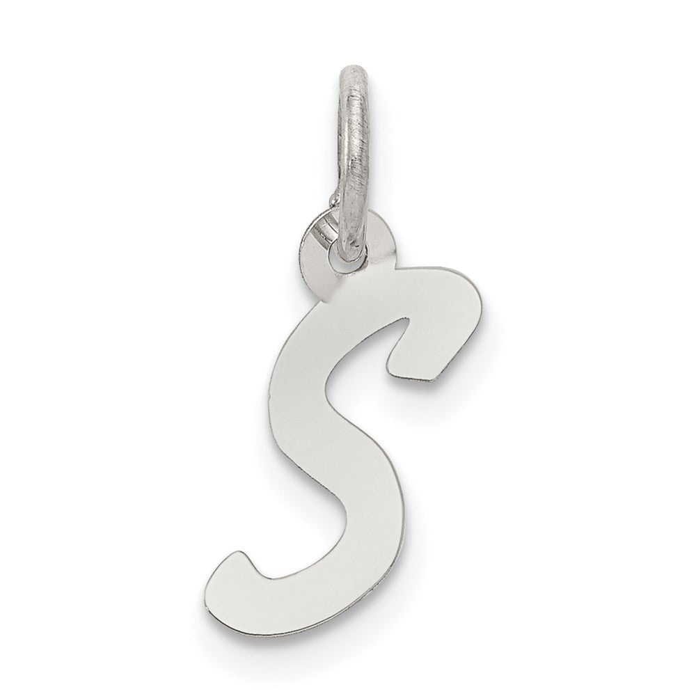 Sterling Silver Rhodium-plated Letter S Initial Charm