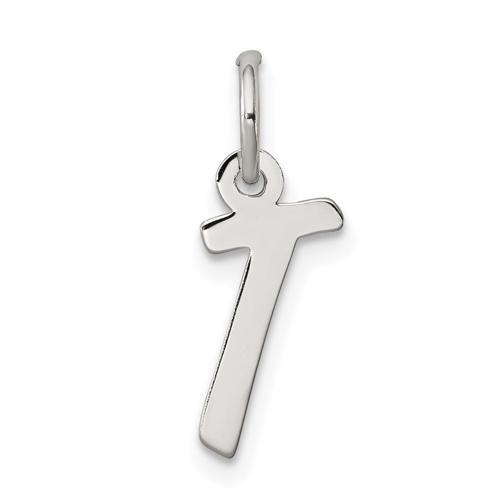 Sterling Silver Rhodium-plated Letter T Initial Charm