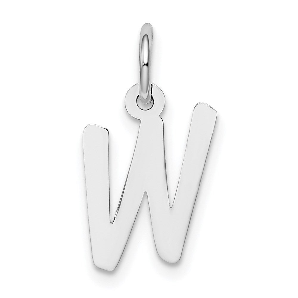 Sterling Silver Rhodium-plated Letter W Initial Charm