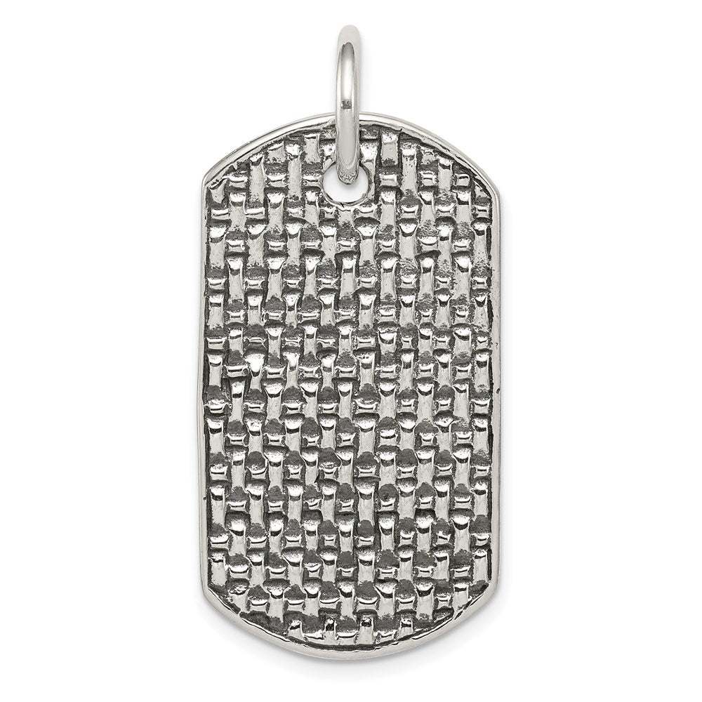 Sterling Silver Textured Dog Tag Pendant