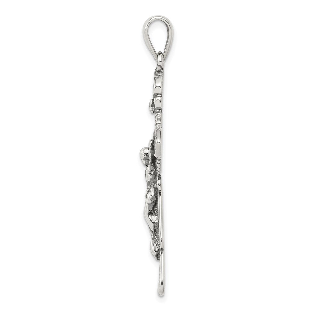 Sterling Silver Antiqued Iona Crucifix Pendant