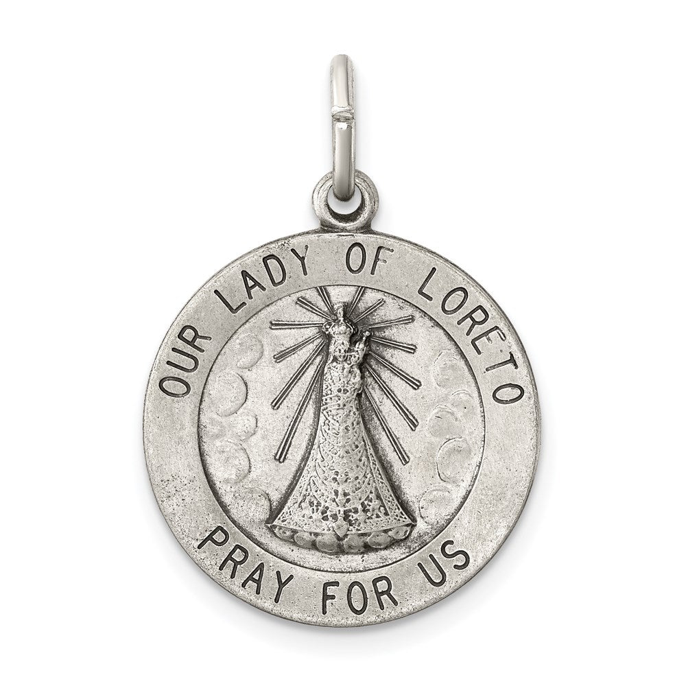 Sterling Silver Antiqued Our Lady of Loreto Medal