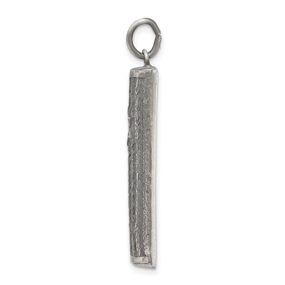 Sterling Silver Antiqued Mezuzah Pendant