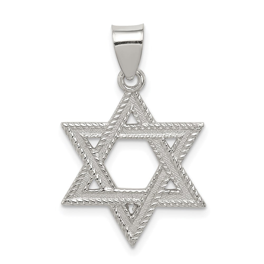 Sterling Silver Satin Star of David Charm