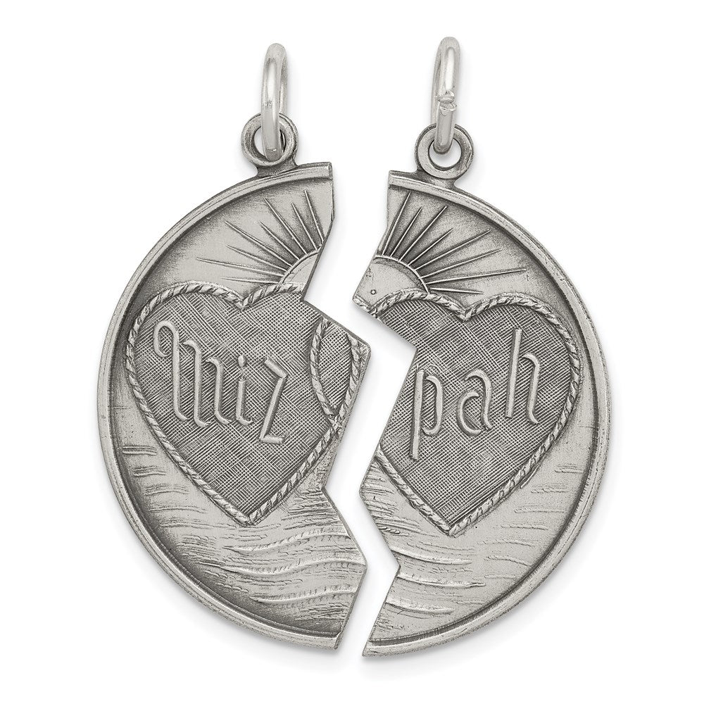 Sterling Silver Antiqued Mizpah Charm