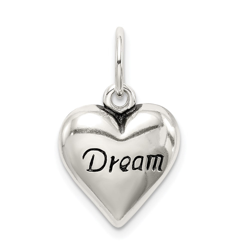 Sterling Silver Antiqued Dream Heart Pendant