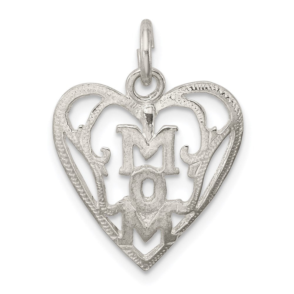 Sterling Silver Mom in Heart Pendant