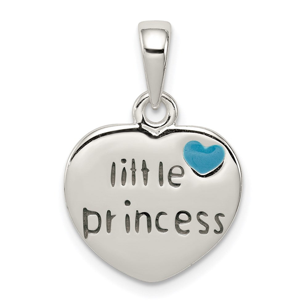 Sterling Silver Enameled Little Princess Heart Pendant