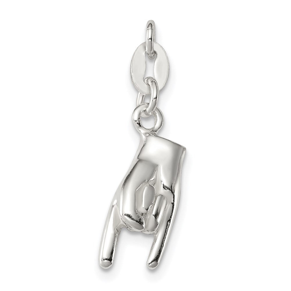 Sterling Silver Rock On Charm