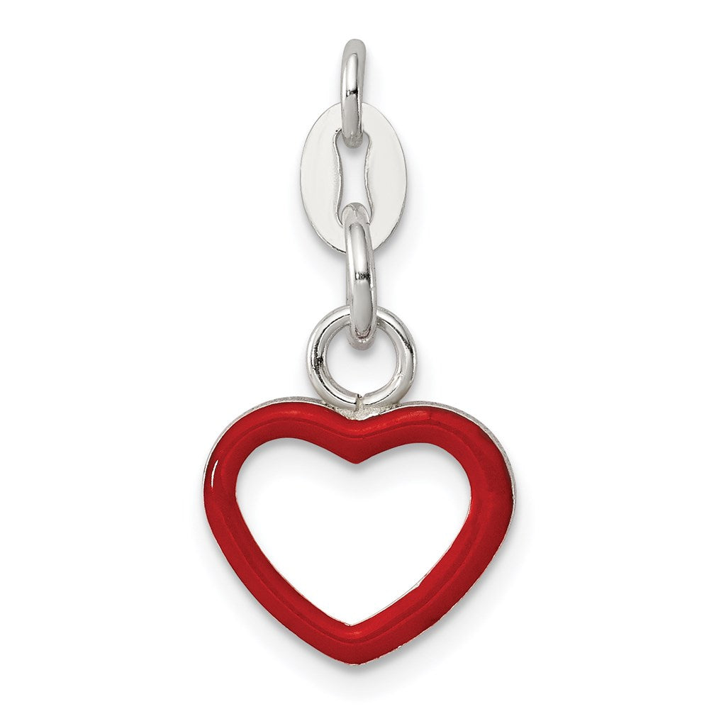 Sterling Silver Enameled Heart Charm