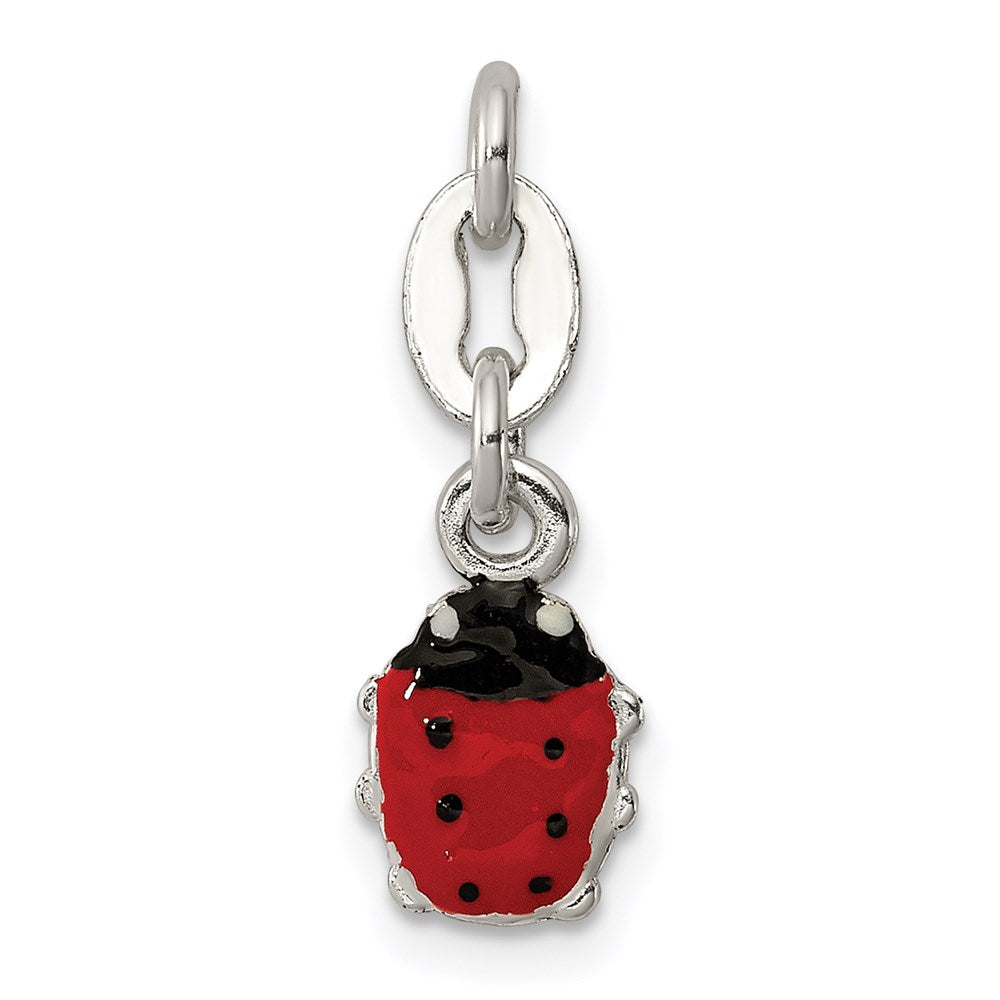 Sterling Silver Black/red Enameled Ladybug Charm