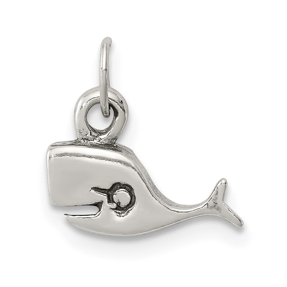 Sterling Silver Antiqued Whale Charm