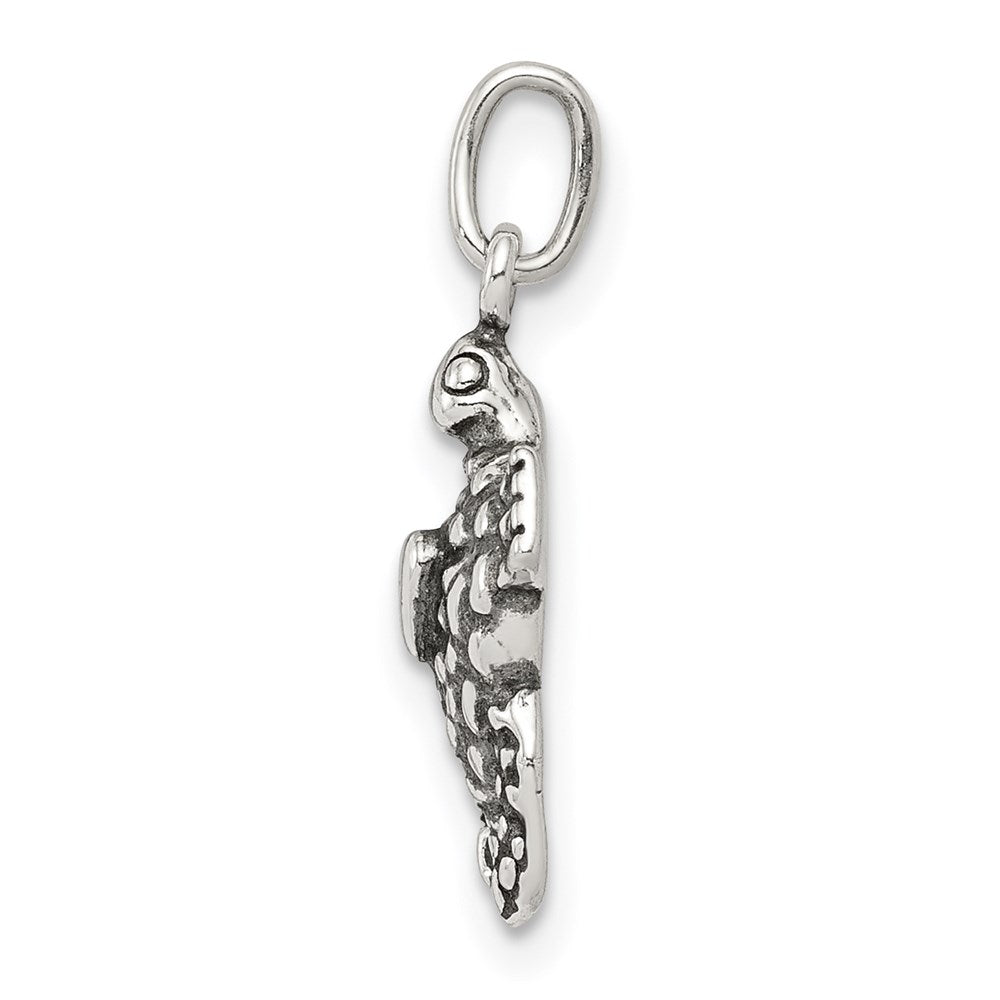 Sterling Silver Antiqued Sea Turtle Charm