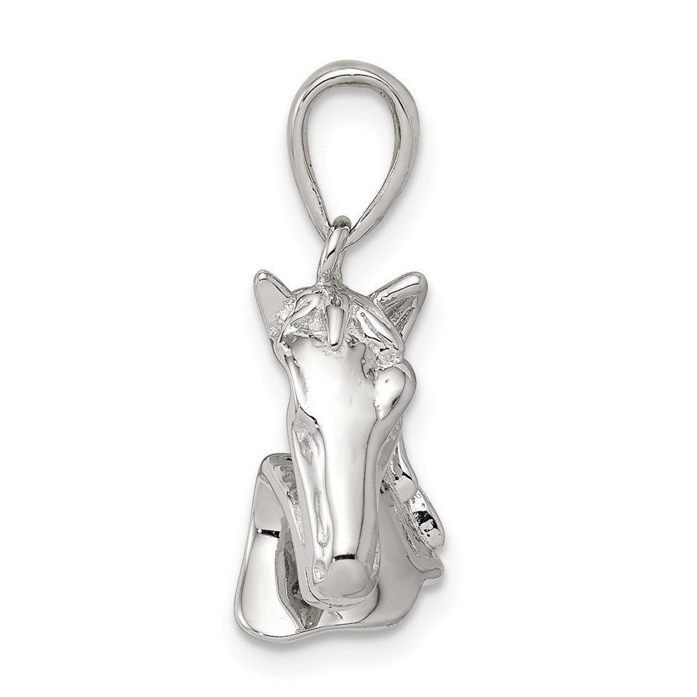 Sterling Silver Rhodium-plated Horse Pendant