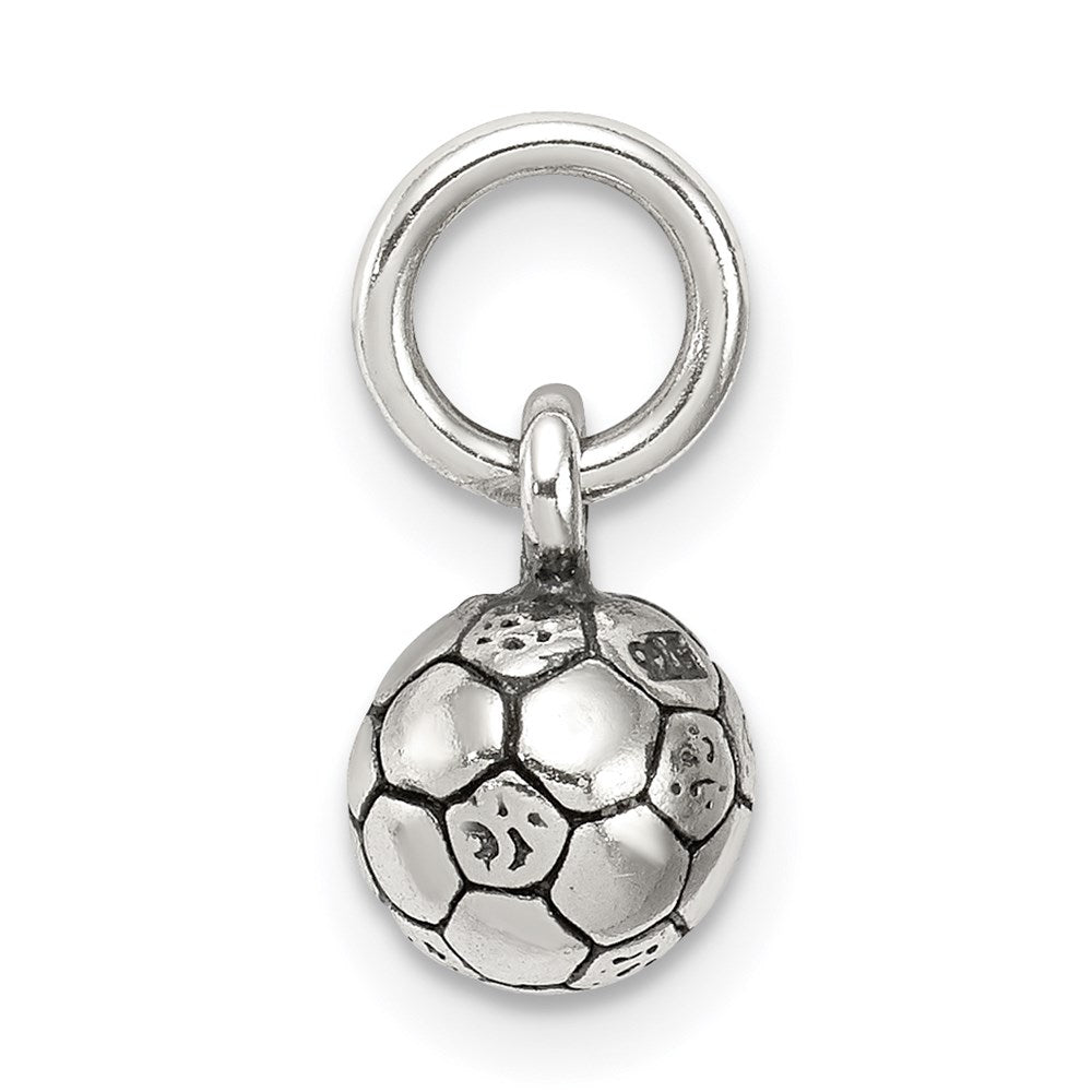 Sterling Silver Antiqued Soccer Ball Char