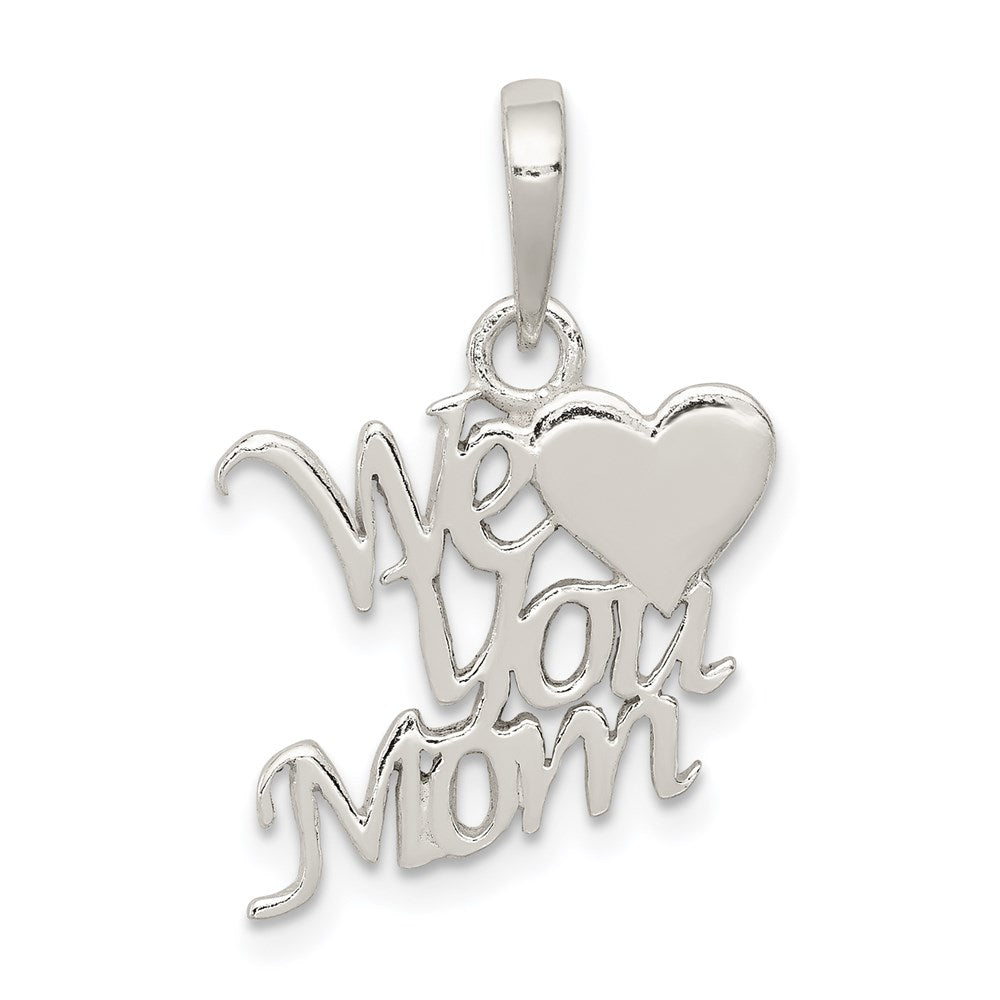 Sterling Silver Polished We Love You Mom Pendant