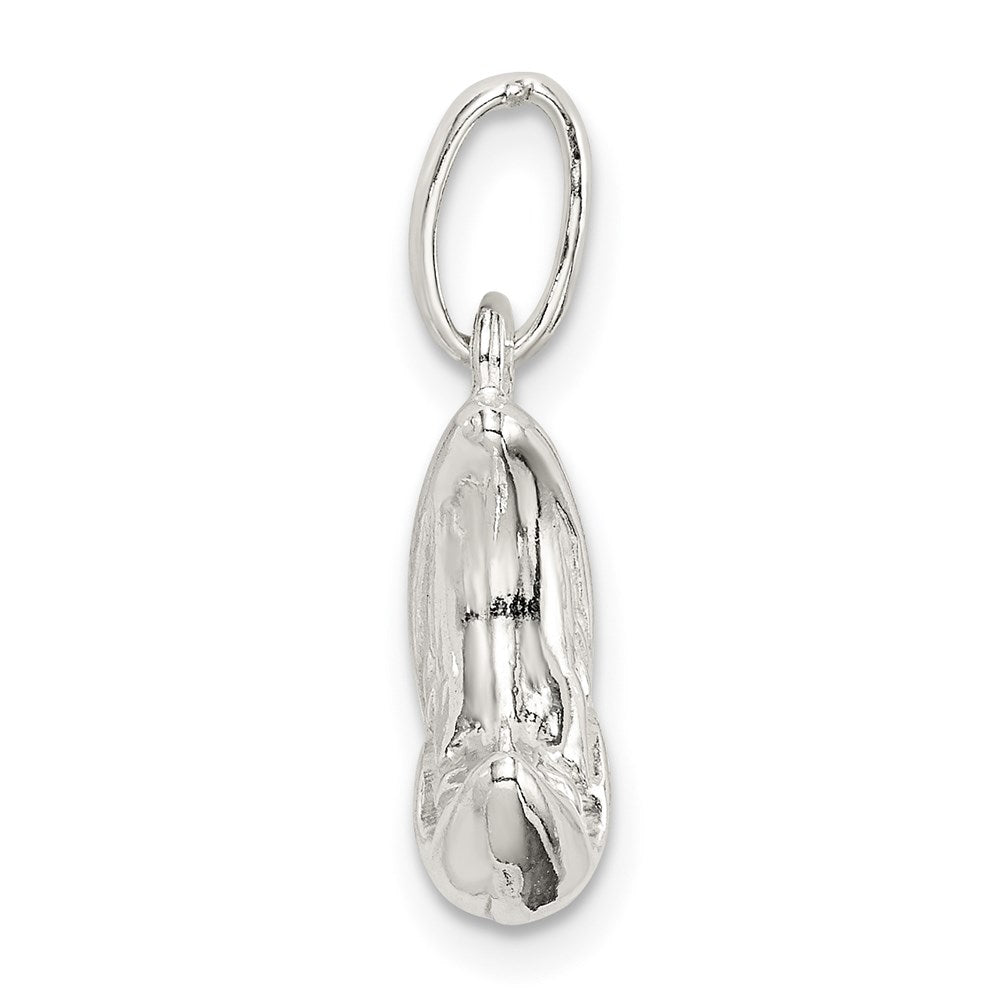 Sterling Silver 3-D Half Moon Charm