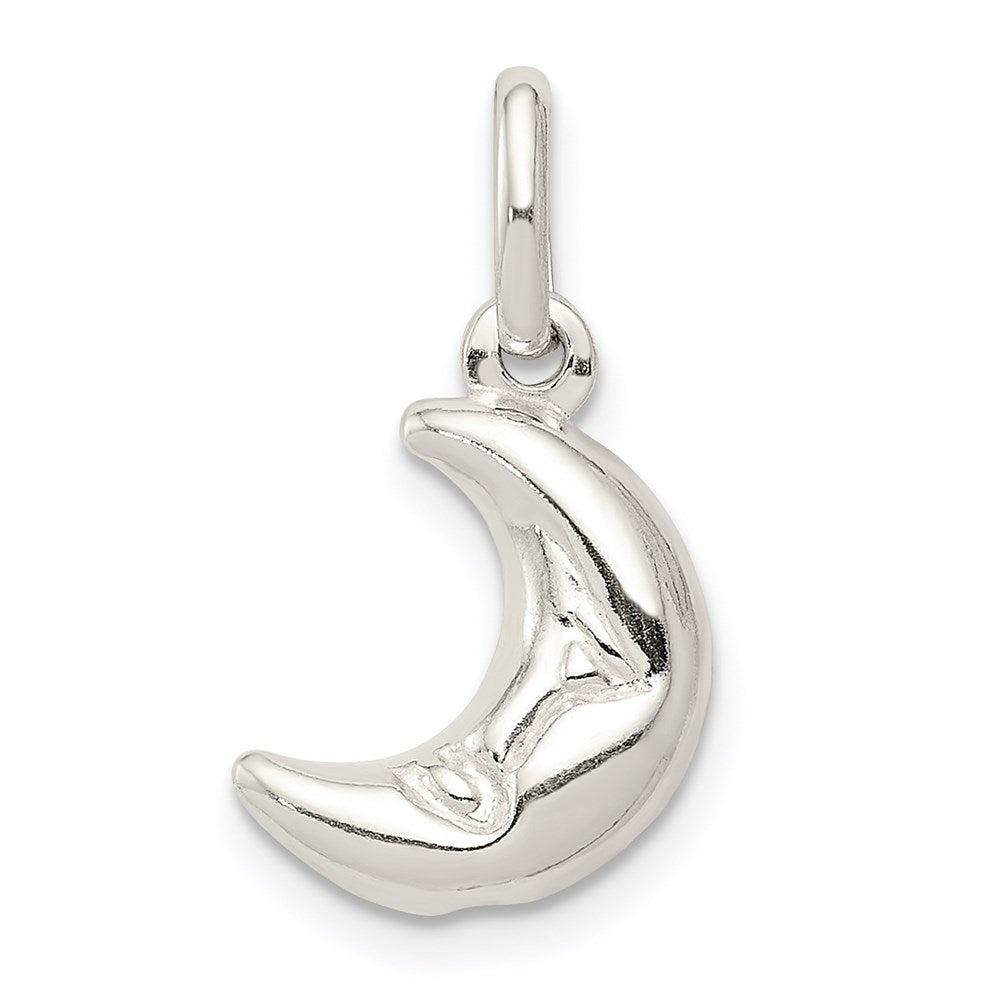 Sterling Silver 3-D Half Moon Charm