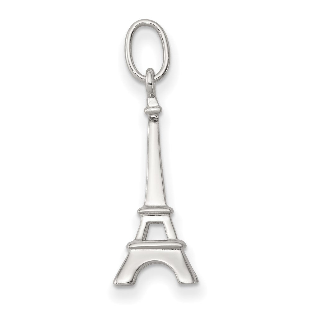 Sterling Silver Rhodium-plated Eiffel Tower Charm