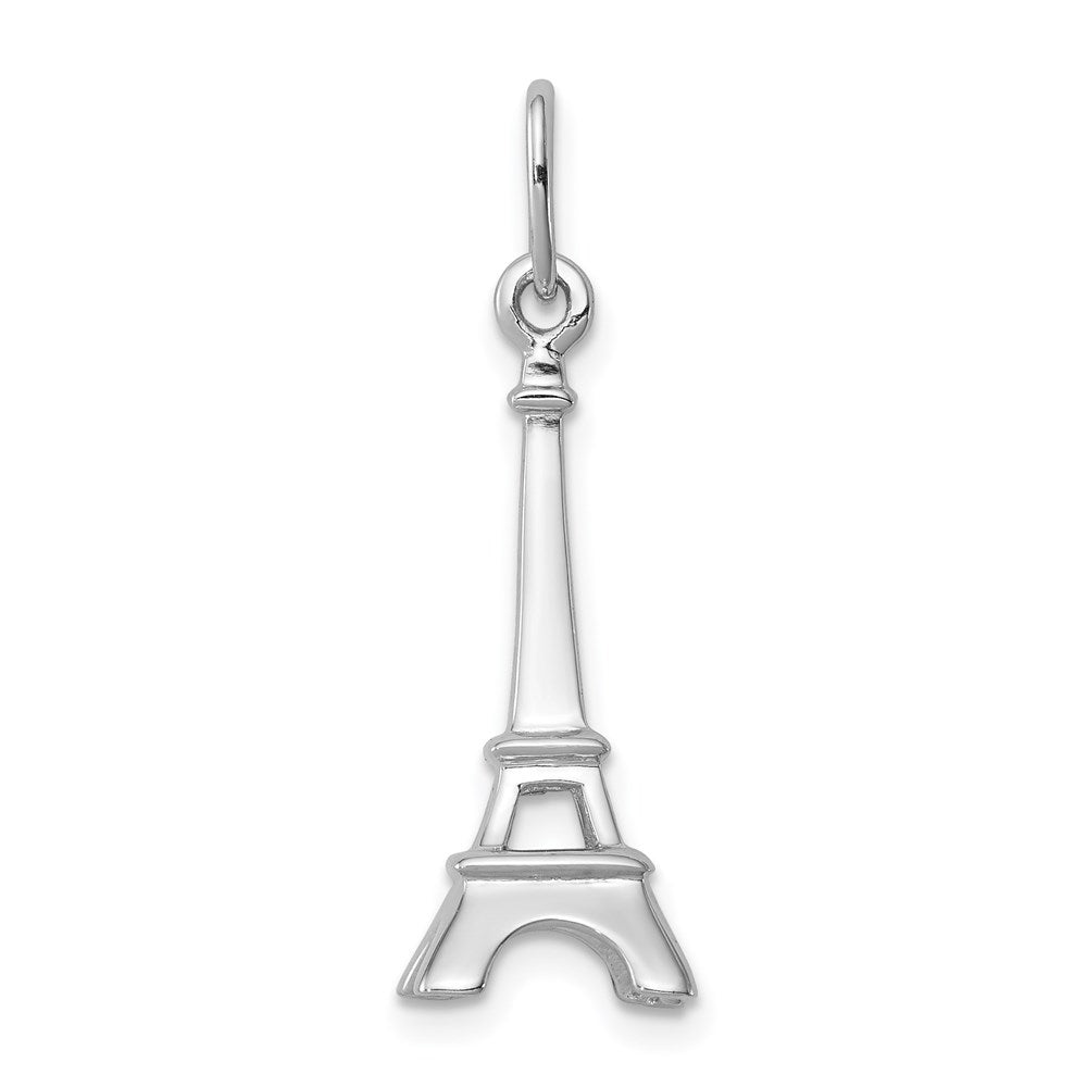 Sterling Silver Rhodium-plated Eiffel Tower Charm