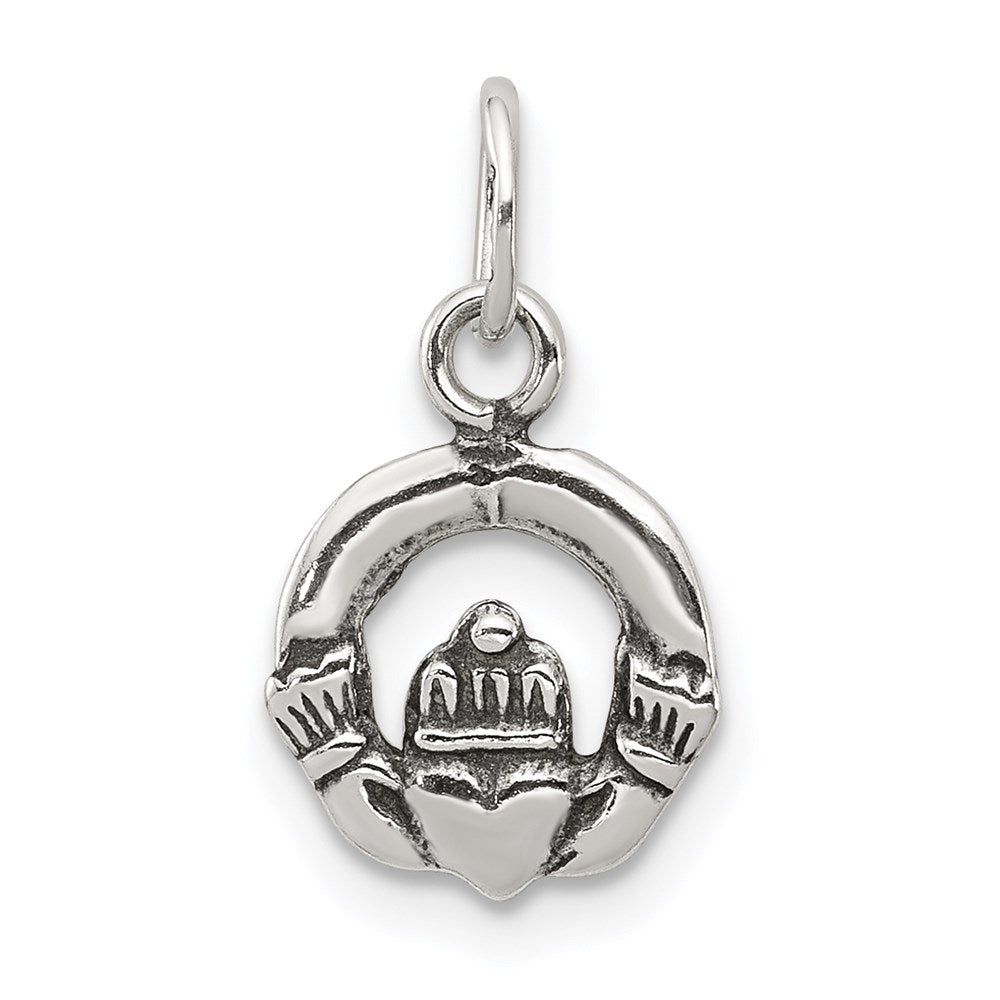 Sterling Silver Mini Antiqued Claddagh Charm