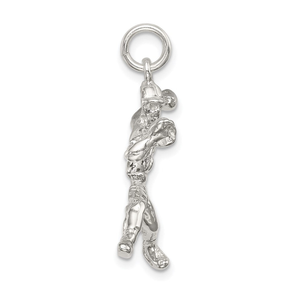 Sterling Silver Baseball Pitcher Charm