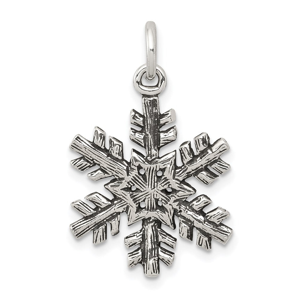 Sterling Silver Antiqued Snow Flake Charm