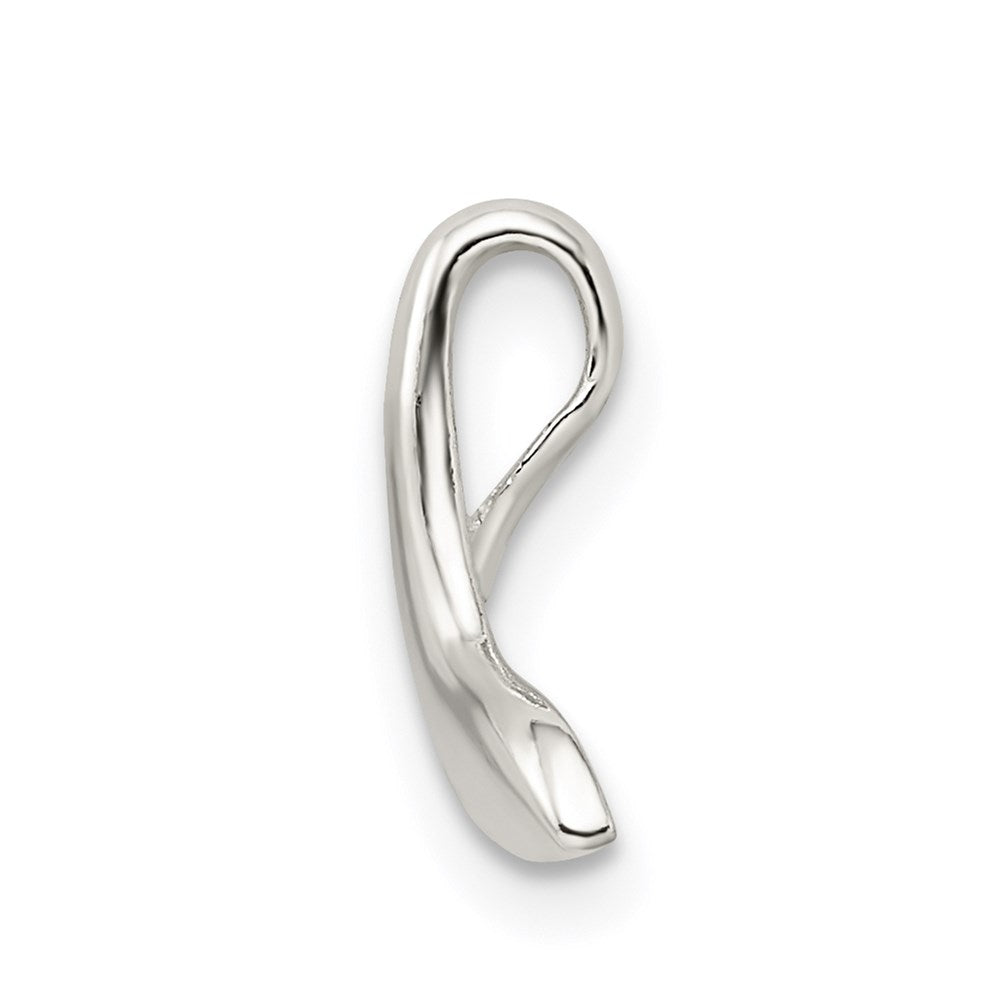 Sterling Silver Polished Whale Tail Pendant