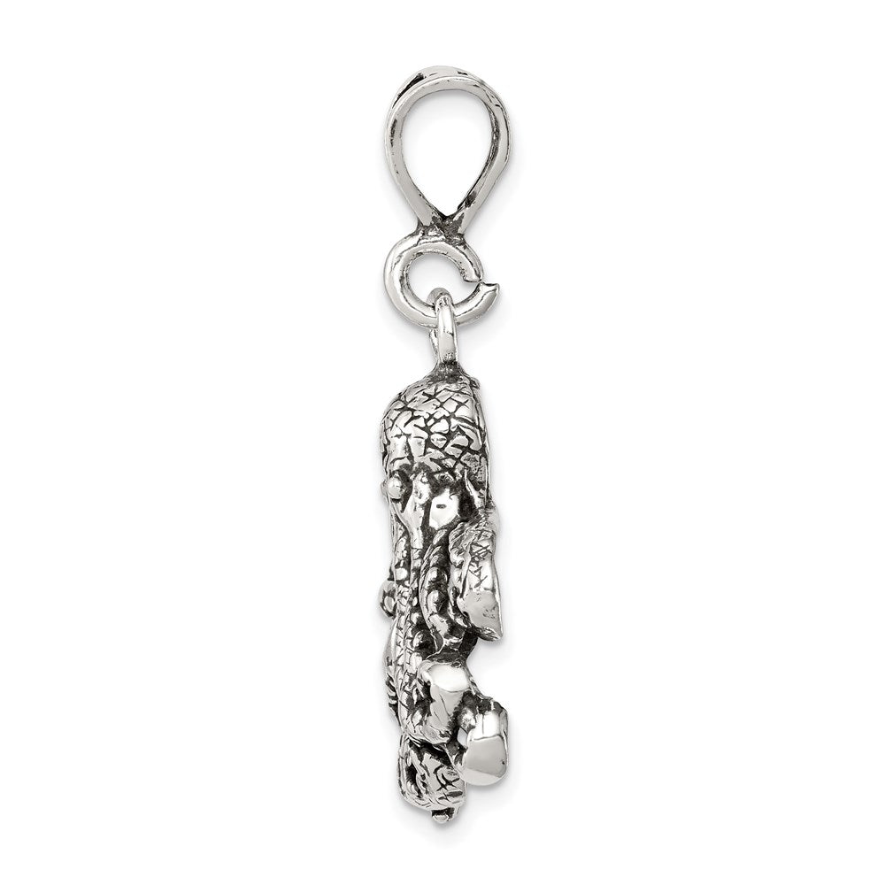 Sterling Silver Antiqued Octopus Charm