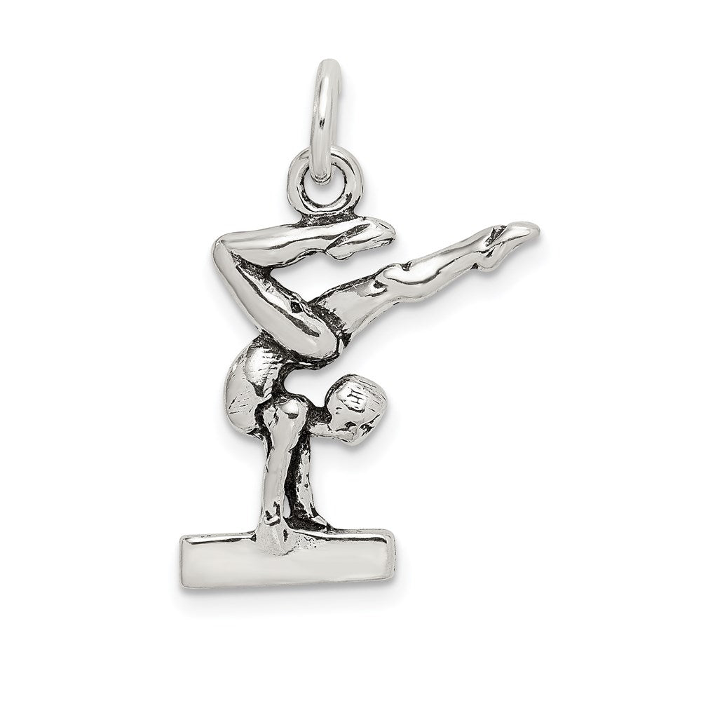 Sterling Silver Antiqued Gymnasts Charm