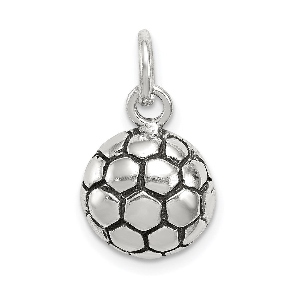 Sterling Silver Antiqued Soccer Ball Charm