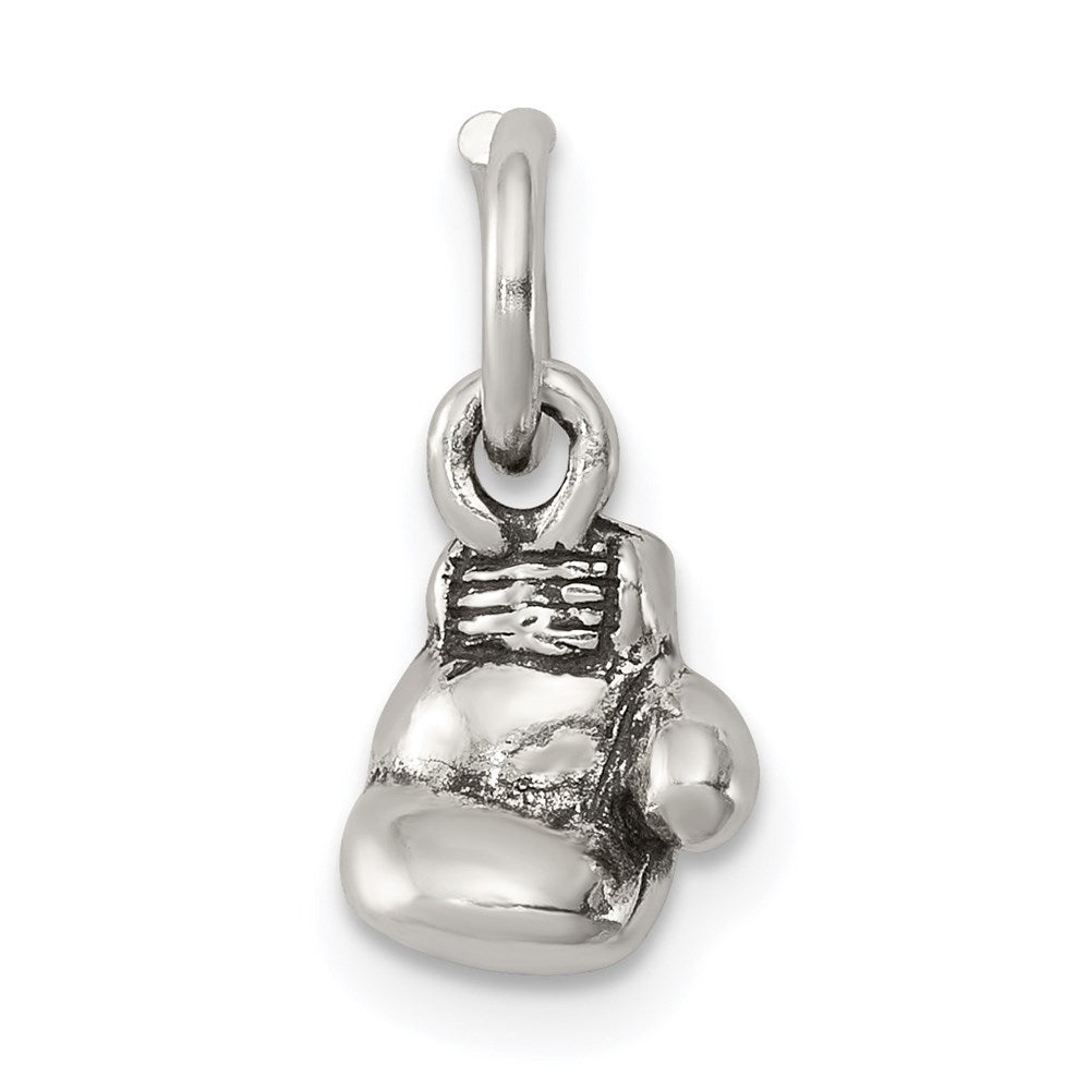 Sterling Silver Antiqued Boxing Glove Charm