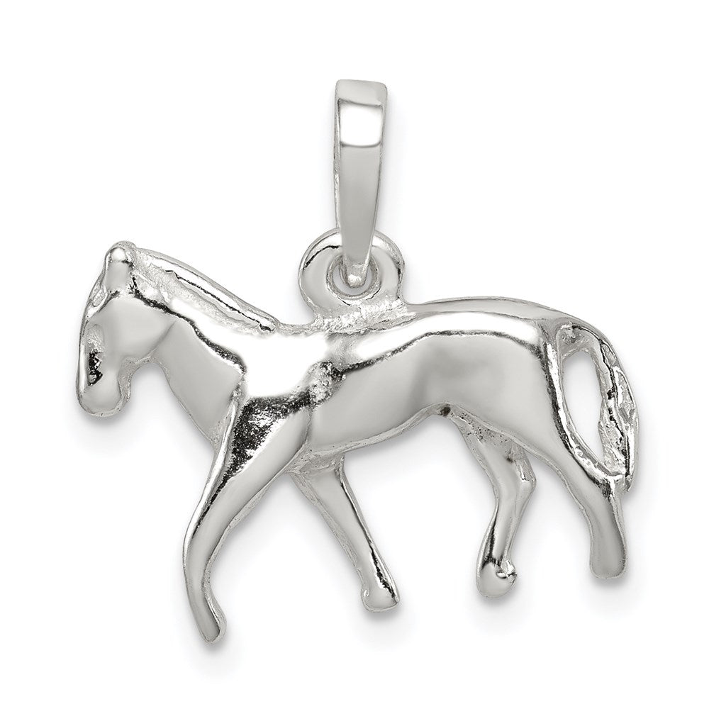 Sterling Silver Polished Horse Pendant