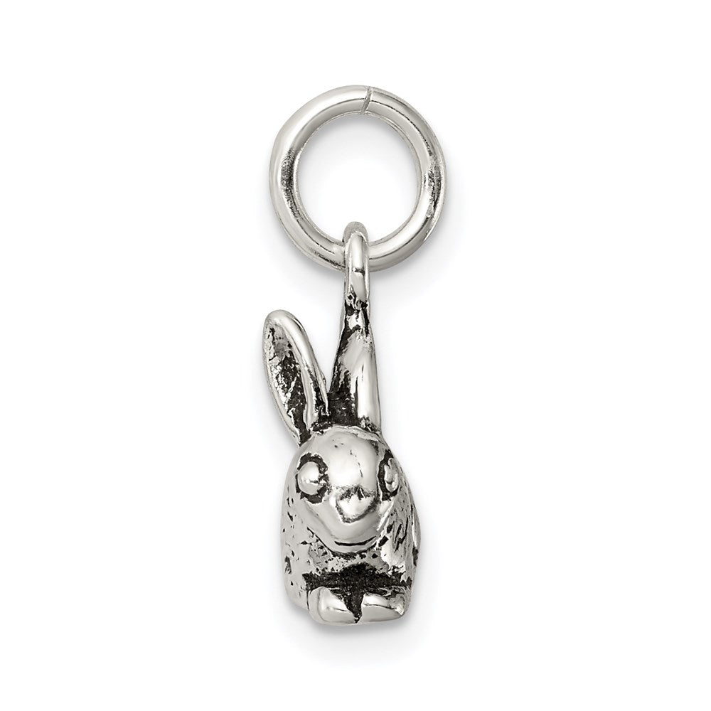 Sterling Silver Antiqued Rabbit Charm