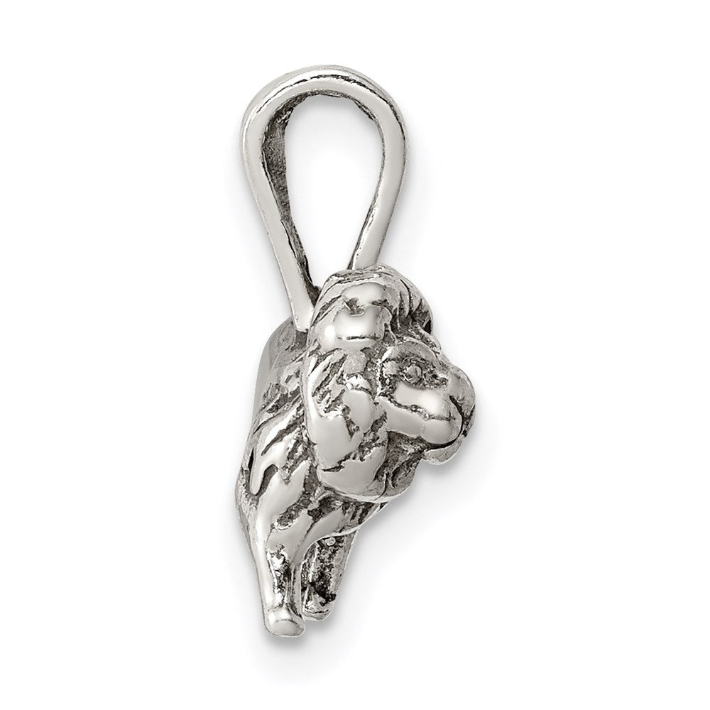 Sterling Silver Antiqued Lion Charm