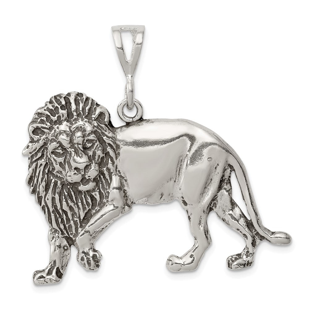 Sterling Silver Antiqued Lion Charm