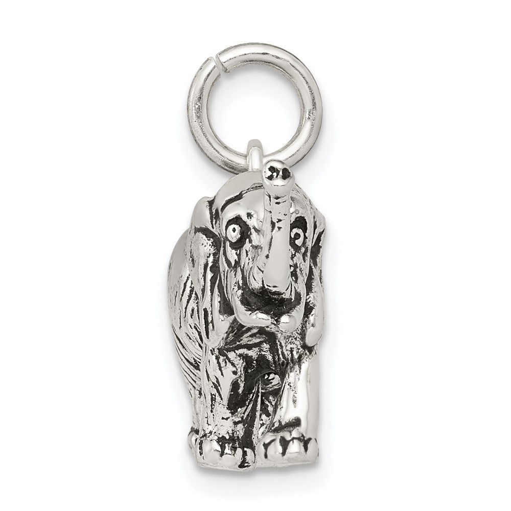 Sterling Silver Antiqued Elephant Charm