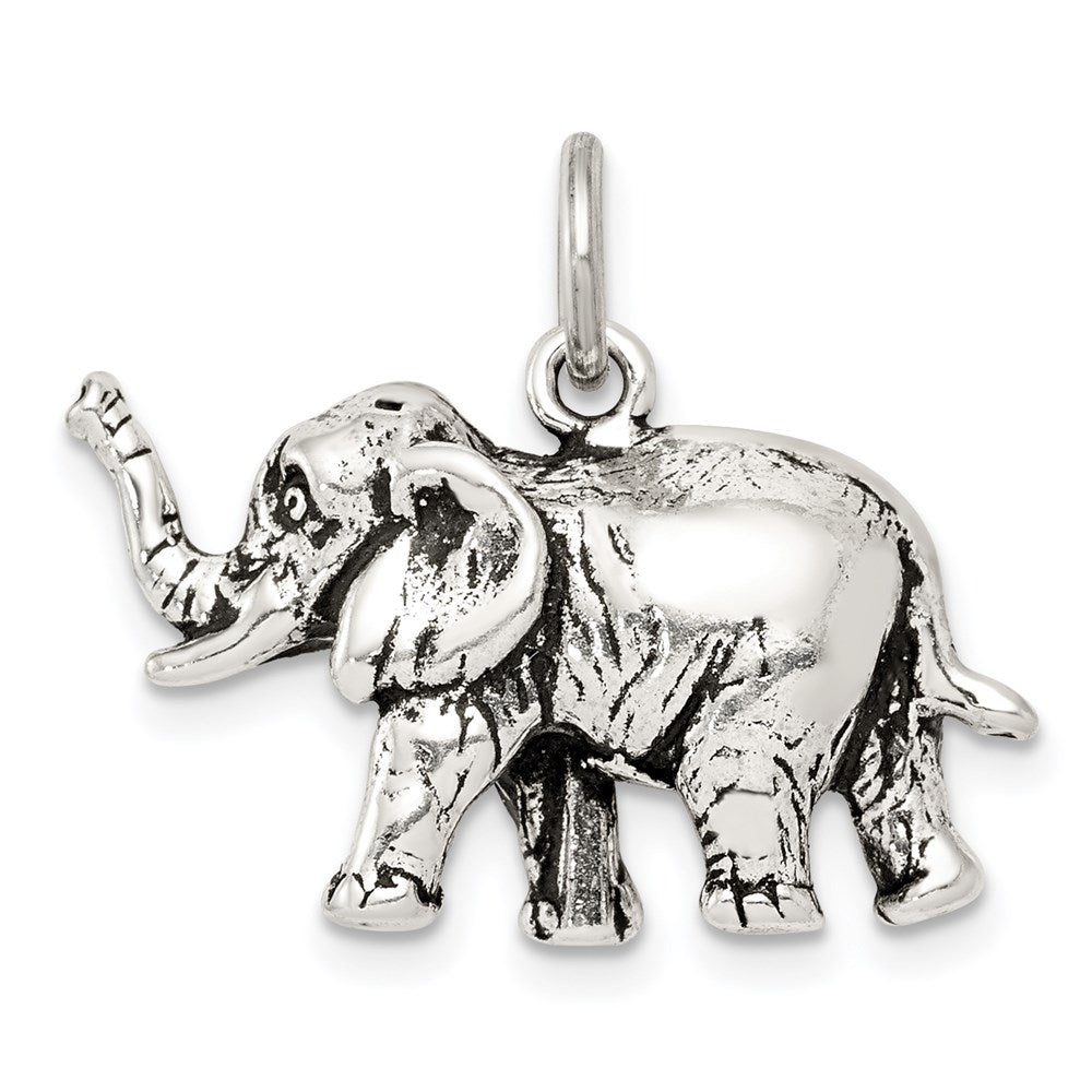 Sterling Silver Antiqued Elephant Charm