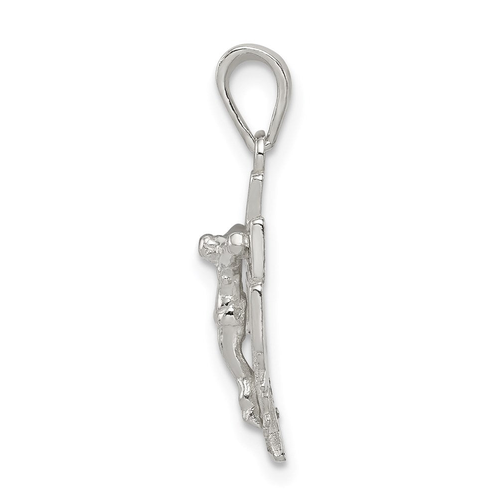 Sterling Silver Polished Mini INRI Crucifix Pendant