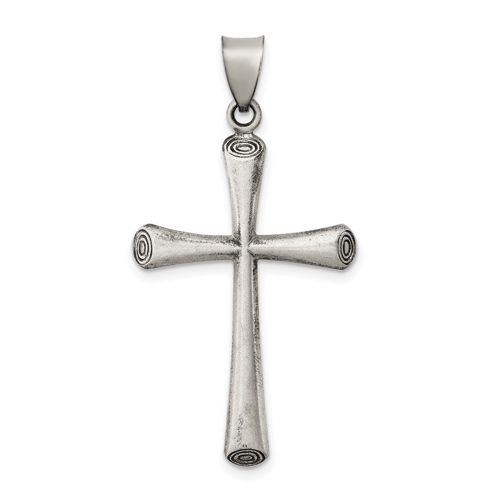 Sterling Silver Antiqued and Brushed Latin Cross Pendant