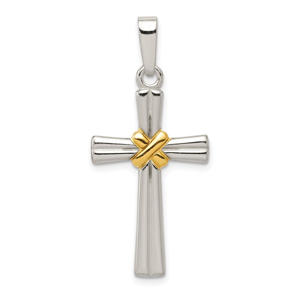 Sterling Silver & Gold-tone Polished Latin Cross Pendant