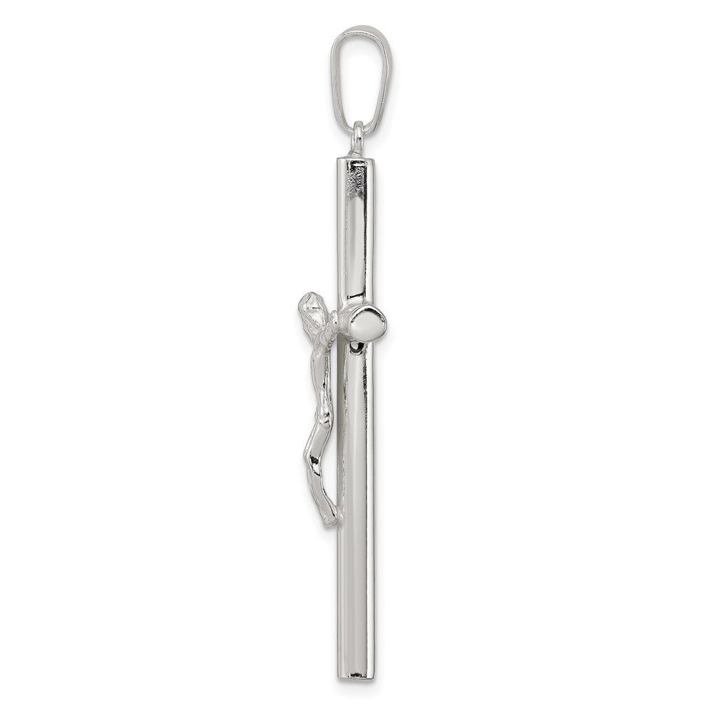 Sterling Silver Polished Hollow Crucifix Pendant