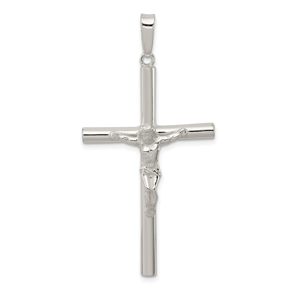 Sterling Silver Polished Hollow Crucifix Pendant