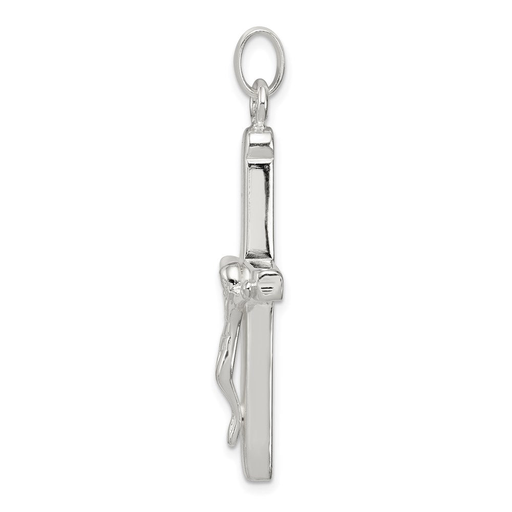 Sterling Silver Polished Crucifix Cross Pendant