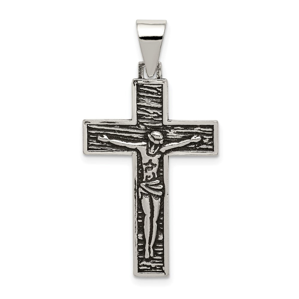 Sterling Silver Antiqued & Textured Crucifix Pendant