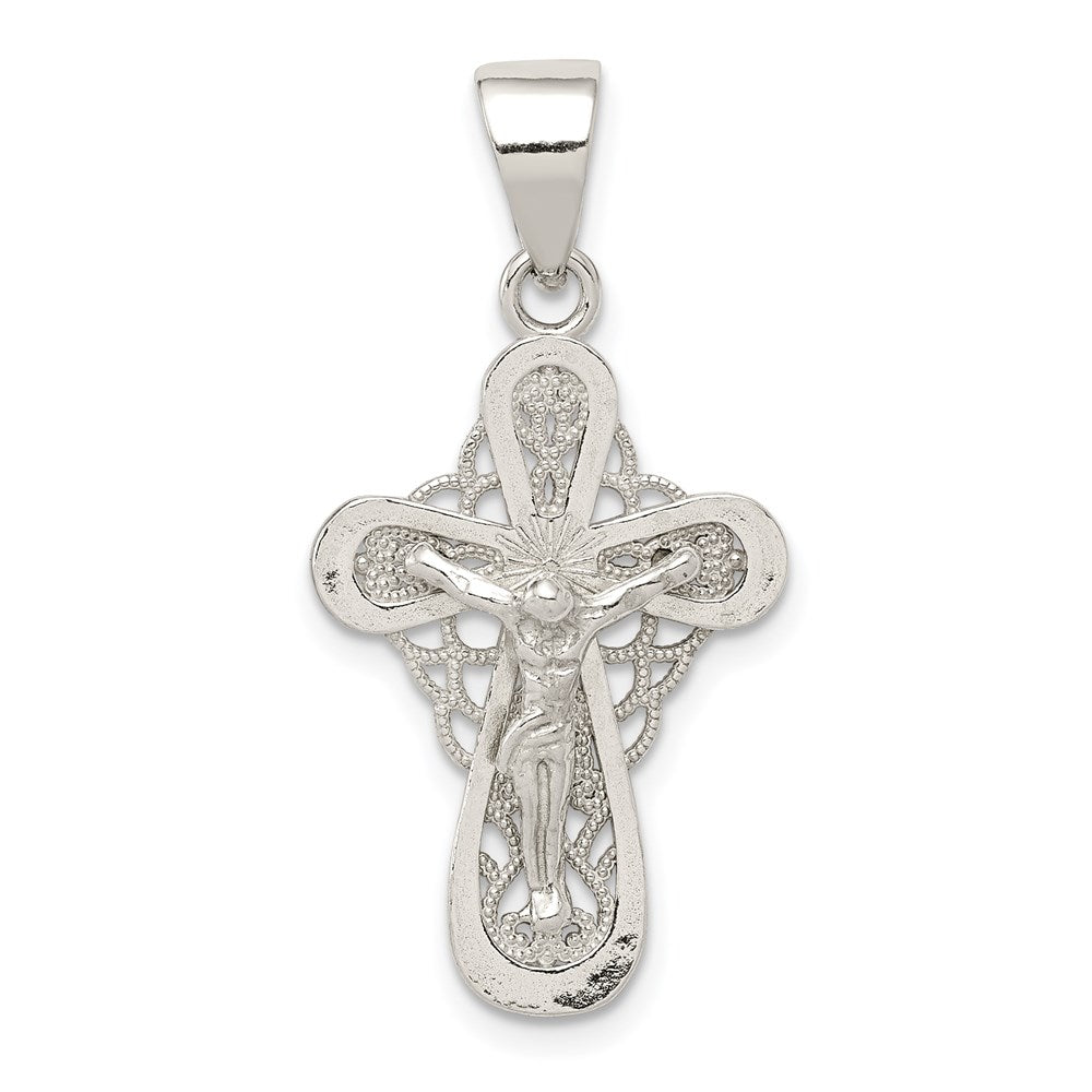 Sterling Silver Polished Small Crucifix Pendant