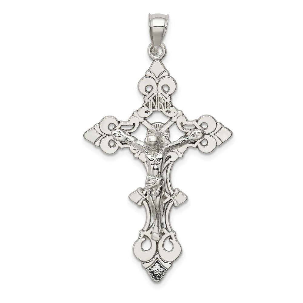 Sterling Silver Polished INRI Crucifix Pendant