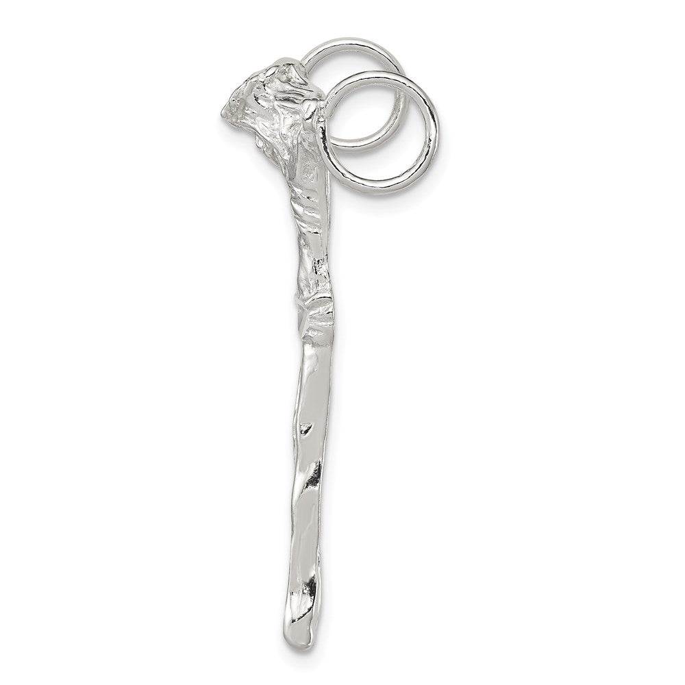 Sterling Silver Polished Corpus (Crucified Christ) Chain Slide Pendant