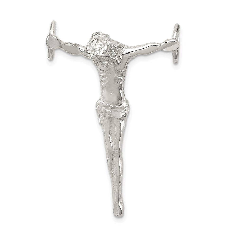 Sterling Silver Polished Corpus (Crucified Christ) Chain Slide Pendant