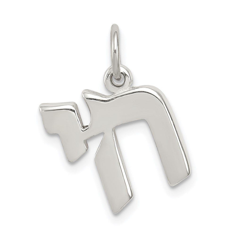 Sterling Silver Polished Chai Life Symbol Charm